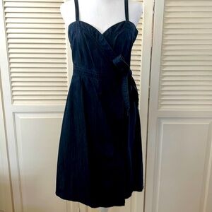 7 For All Mankind Navy Blue Sleeveless Wrap Dress